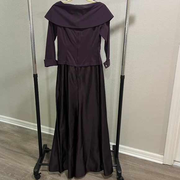 Tadashi Shoji eggplant Long Dress - Picture 8 of 16